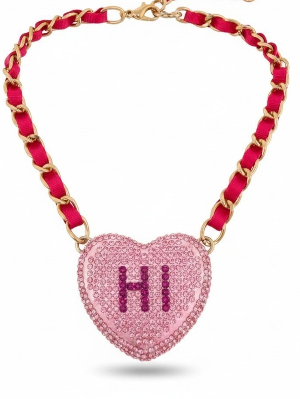 ❤️▪️Betsey Johnson ▪️SweetHeart HI Large Crystal  Rhinestone Necklace